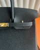 Hermes Birkin 25 Retourne Handmade Bag Black Madame Calfskin