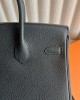 Hermes Birkin 25 Retourne Handmade Bag Black Madame Calfskin