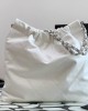 Chanel 22 Hanbag White Calfskin With Silver-Tone Metal Medium 39cm