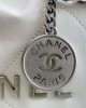 Chanel 22 Hanbag White Calfskin With Silver-Tone Metal Medium 39cm