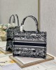 Dior 36cm Book Tote Navy Blue Toile de Jouy Stripes Embroider