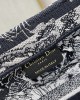 Dior 36cm Book Tote Navy Blue Toile de Jouy Stripes Embroider