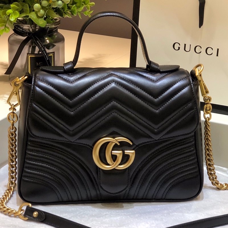 Gucci GG Marmont Small Top Handle Bag 498110 Black