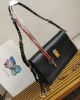 PRADA SOFT SOUND LARGE LEATHER SHOULDER BAG WITH CHARMS 1BD378 (35*19.5*10.5cm)