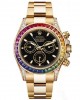 Rolex Daytona Rainbow, Black Dial, Diamond Bezel, Oyster Bracelet, Yellow Gold Watch 116598