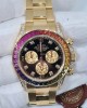 Rolex Daytona Rainbow, Black Dial, Diamond Bezel, Oyster Bracelet, Yellow Gold Watch 116598