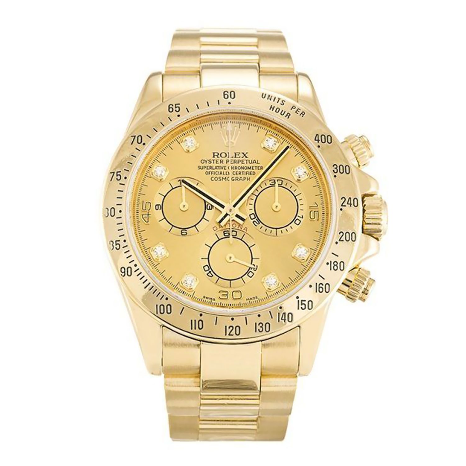 Rolex Cosmograph Daytona Champagne Diamond Dial Men's Watch 116528-0033