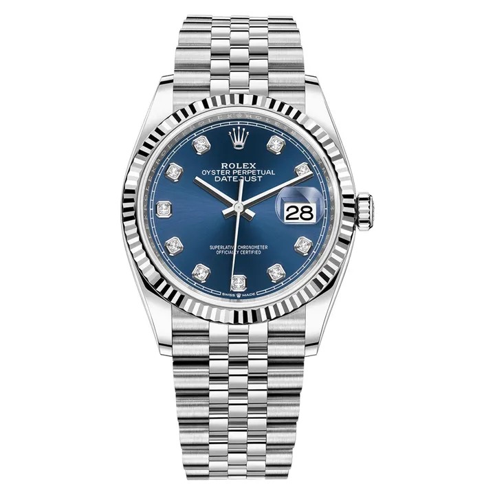 Rolex Datejust 36 Automatic Blue Diamond Dial Jubilee Bracelet 126234 Watch