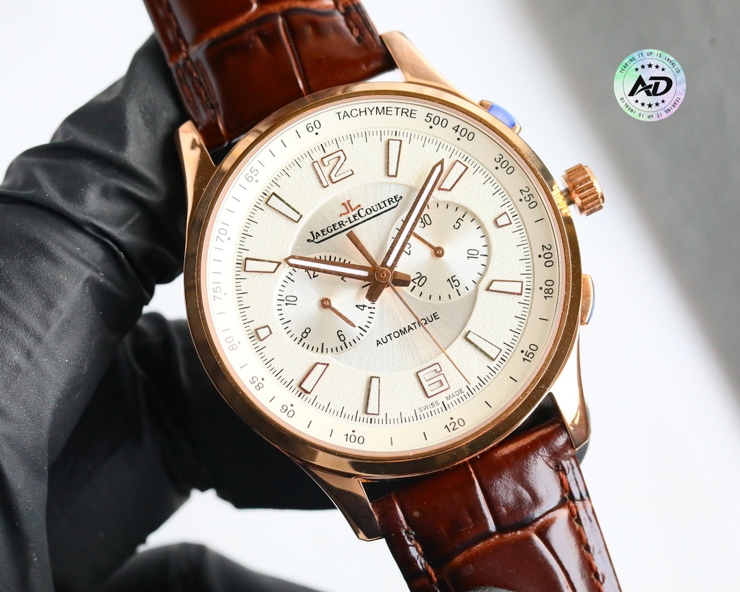 Jaeger-LeCoultre Polaris Chronograph Multi-Color Dial 43 mm Steel/ Rose Gold/ Gold Leather Bracelet 