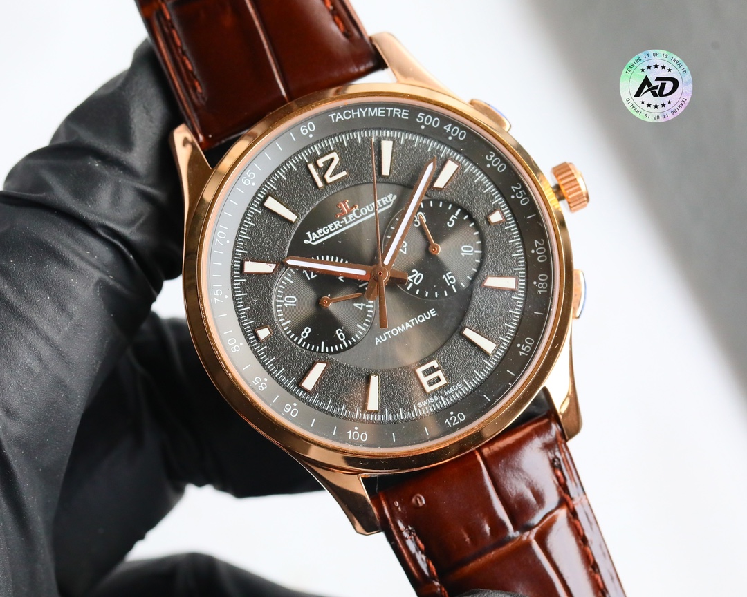 Jaeger-LeCoultre Polaris Chronograph Multi-Color Dial 43 mm Steel/ Rose Gold/ Gold Leather Bracelet 