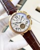 Cartier Ballon Bleu de Cartier Multi-Color Dial 44 mm Steel/ Gold Leather Bracelet 