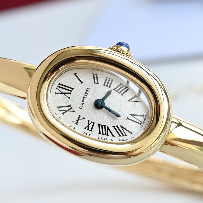 Cartier Baignoire White Dial 18*24 mm Gold Bracelet 