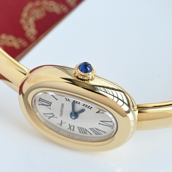 Cartier Baignoire White Dial 18*24 mm Gold Bracelet 