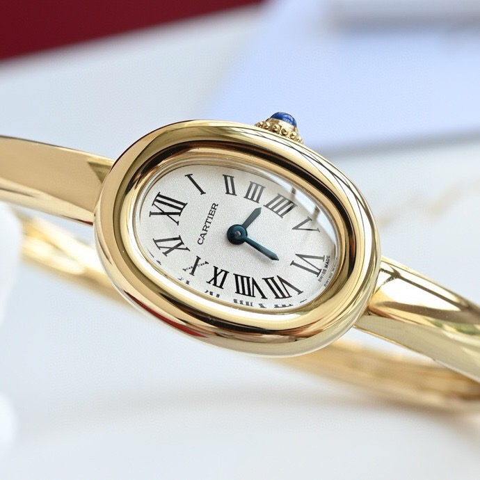 Cartier Baignoire White Dial 18*24 mm Gold Bracelet 