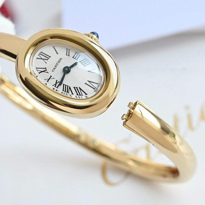 Cartier Baignoire White Dial 18*24 mm Gold Bracelet 