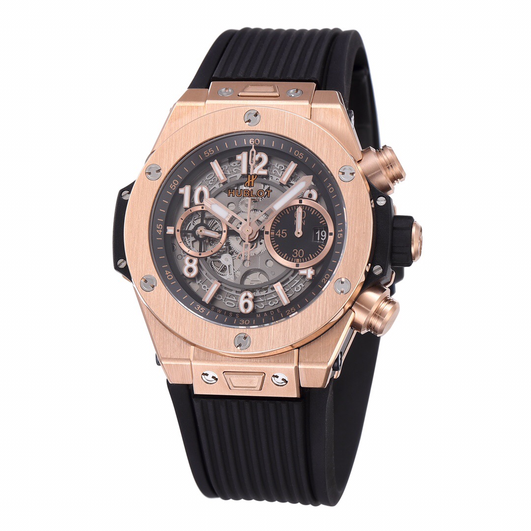 Hublot BigBang Black Dial 45 mm Rose Gold Rubber Bracelet 