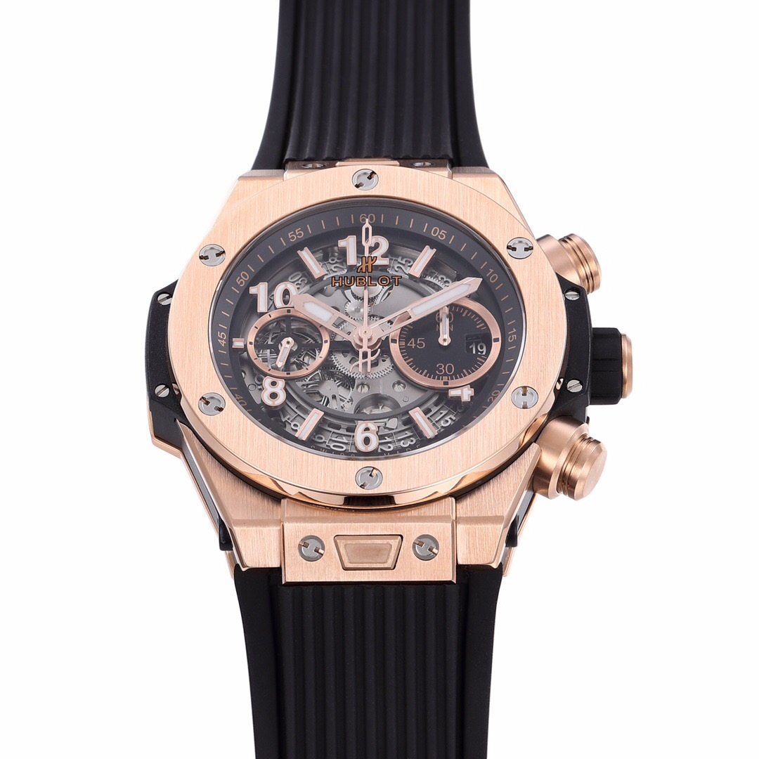 Hublot BigBang Black Dial 45 mm Rose Gold Rubber Bracelet 