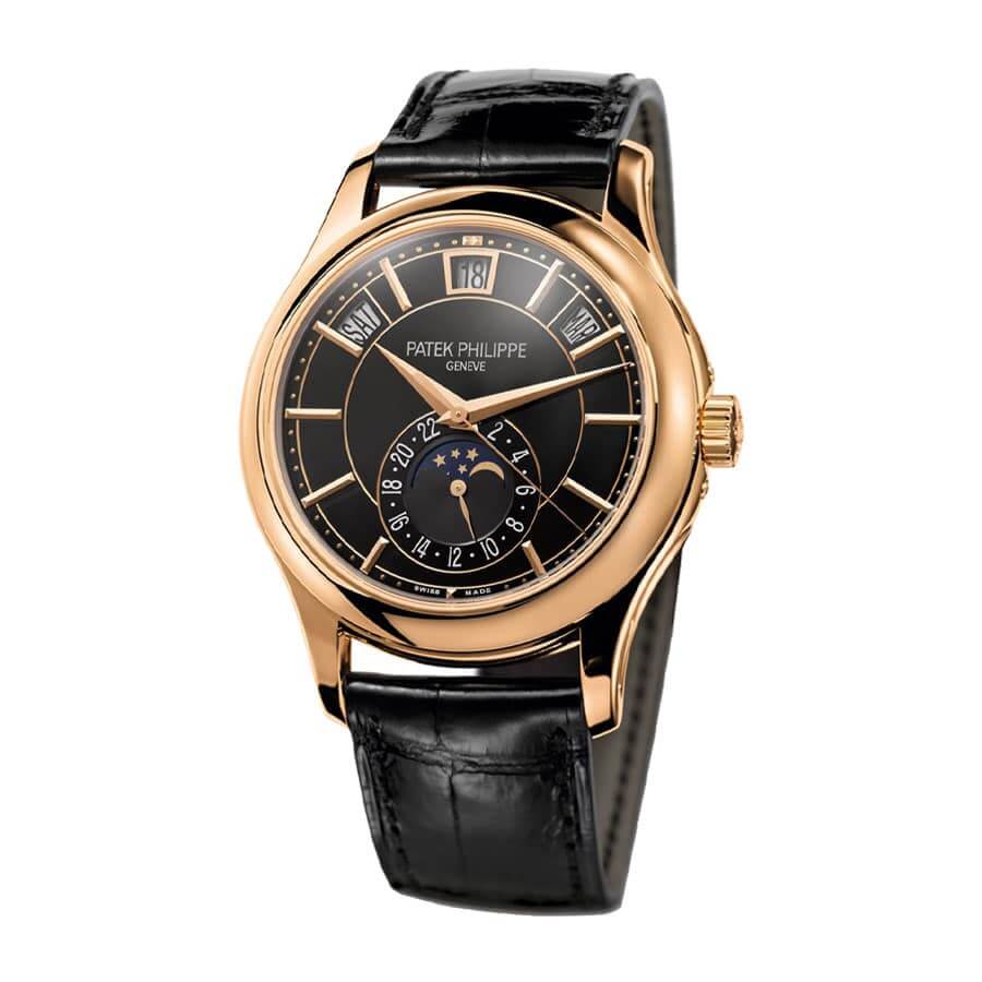 Patek Philippe Annual Calendar Black Dial 40mm Rose Gold Leather Bracelet 5205R-010