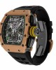 Richard Mille RM011 Black Dial 50mm Rose Gold Rubber Bracelet 