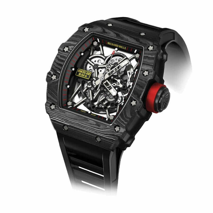 Richard Mille RM035 Black Dial 49.48mm Black Rubber Bracelet 