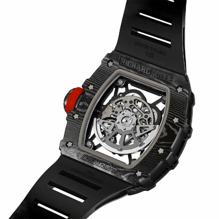 Richard Mille RM035 Black Dial 49.48mm Black Rubber Bracelet 