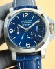 Panerai Luminor Blue Dial 44 mm Steel Leather Bracelet 