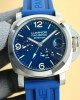 Panerai Luminor Blue Dial 44 mm Steel Leather Bracelet 